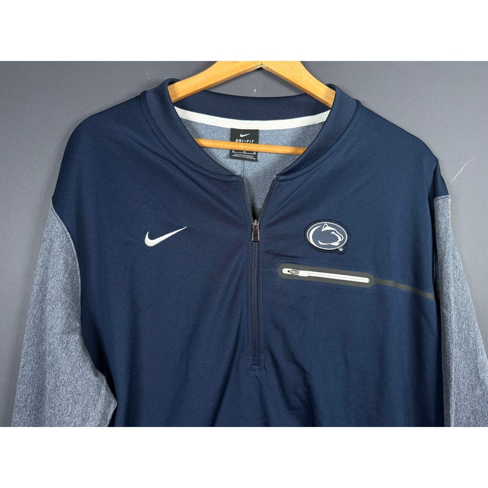 NWT Nike Penn State Nittany Lions Mens XL Dri-FIT Quarter Zip Pullover Navy Gray